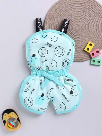 Moms Love Infant Girls
                    Smiley Printed Cotton Rompers