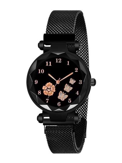 CERO Girls Embellished
                    Dial Analogue Multi Function Watch FBF-Magnet-Black