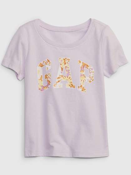 GAP Girls Round Neck
                    Logo Printed T-shirt