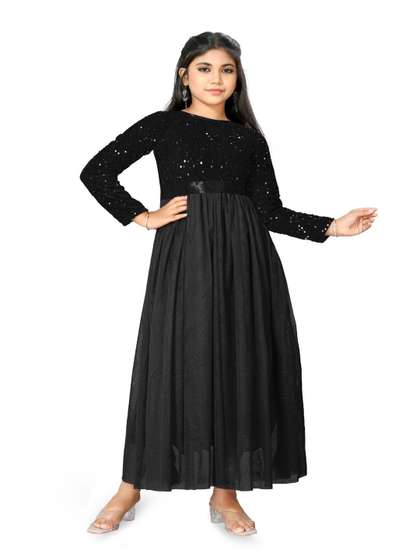 Vani Enterprise Girls
                    Embellished Net Fit & Flare Maxi Dress