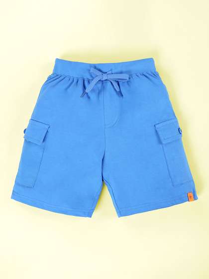 KiddoPanti Boys Solid
                    Mid-Rise Regular Fit Cotton Cargo Shorts