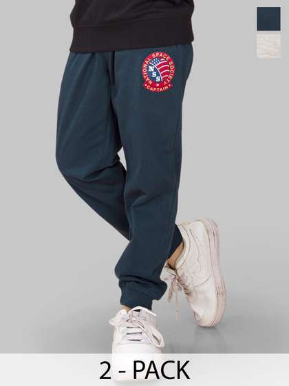 TRESNOVA Boys Pack Of 2
                    Antimicrobial Newyork Print Mid-Rise Joggers