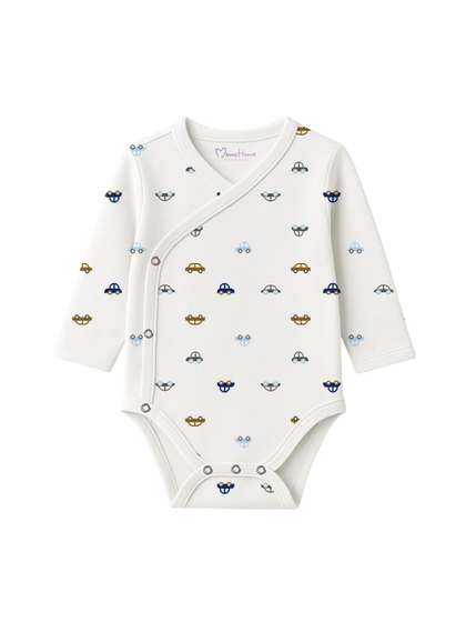 Moms Home Infants
                    Printed Pure Organic Cotton Front Open Kimono One
                    Side Bodysuit