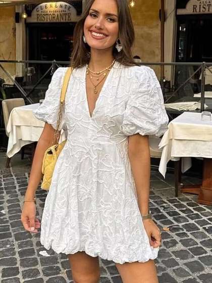 Miss Mosa By Akanksha White Summer Holiday Dress