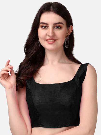 HERE&NOW Round
                        Neck Padded Silk Saree Blouse