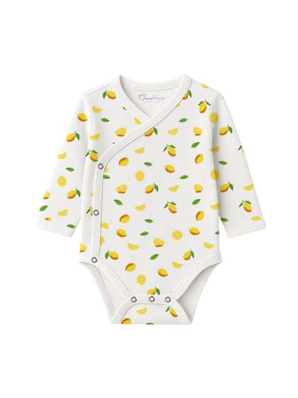 Moms Home Infants
                    Printed Pure Organic Cotton Front Open Kimono One
                    Side Bodysuit