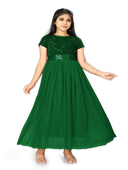 Vani Enterprise Girls
                    Embellished Net Fit & Flare Maxi Dress
