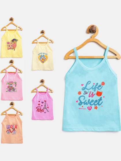 BODYSHINE Pack of 6
                    Girls Pure Cotton Vest