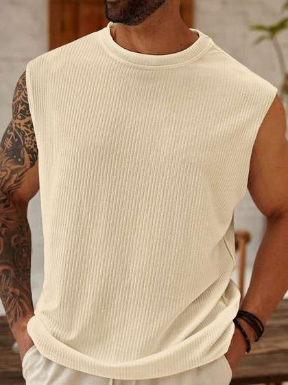 KAJARU Round Neck
                        Basic Vest VESTCNTRS-4102-OFFWHITE-M