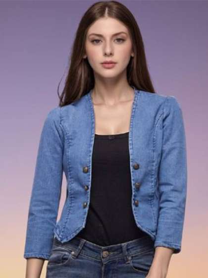 OOTPTAANG Cotton
                        Crop Button Shrug