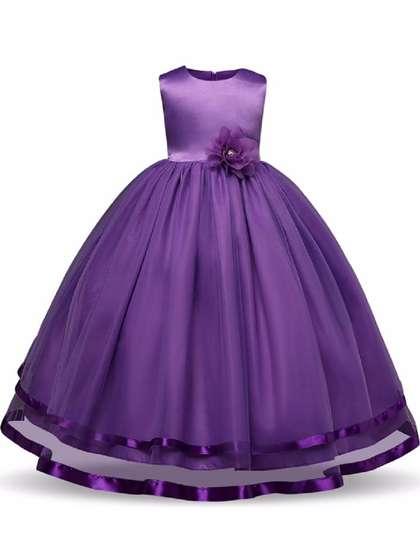 Shahina Fashion Girls
                    Satin Corsage Detail Fit and Flare Dresses