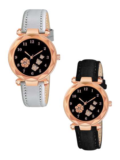 CERO Girls Pack Of 2
                    Leather Straps Analogue Multi Function Watch
                    Com2-FBF223-Grey-Black
