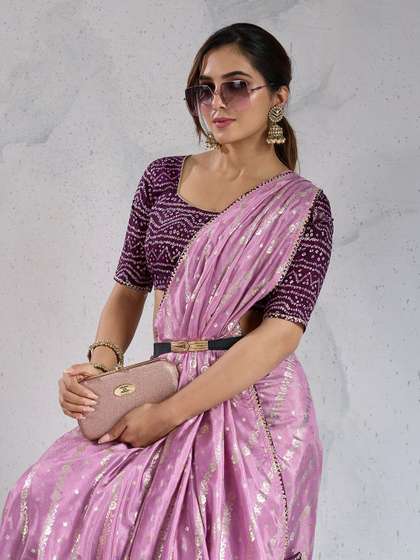 PBS PRINTS Ethnic
                        Motifs Printed Saree with Gota Patti Border
