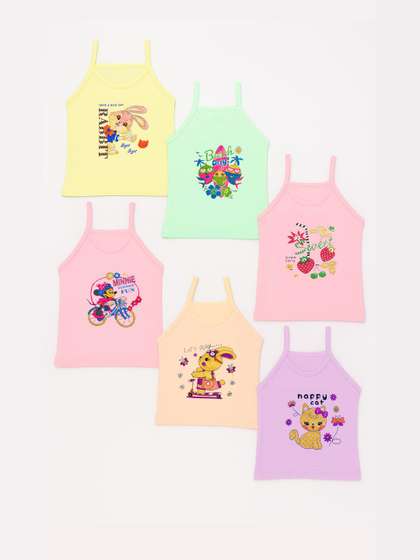 BODYSHINE Girls Set of 6
                    Printed Innerwear Vests