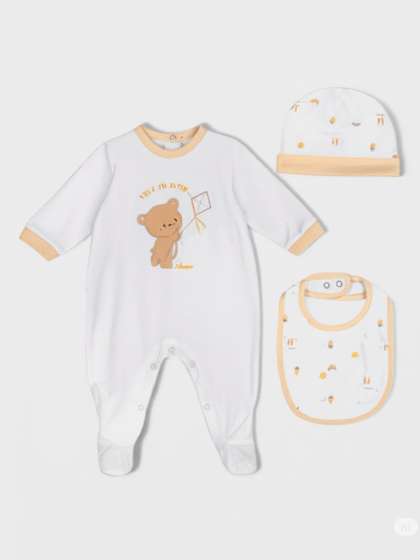 Chicco Infants Pack Of 3
                    Printed Pure Cotton Baby Apparel Gift Set