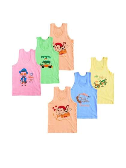 DESNUDA Kids Pack of 6
                      Printed Vests