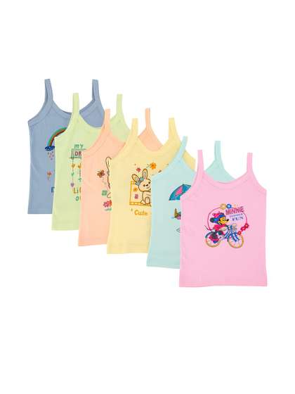 BODYSHINE Girls Printed
                    Sleeveless Innerwear Vests - Set Of 6