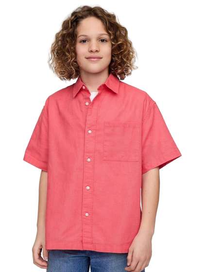 GAP Boys Solid Spread
                    Collar Casual Shirt