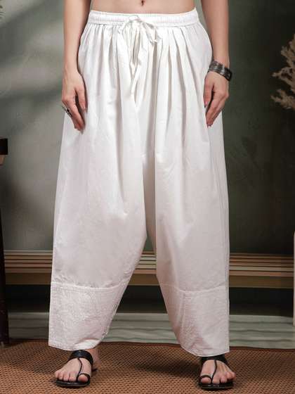 Clora Creation Women
                        Solid Loose Fit Cotton Farshi Salwar