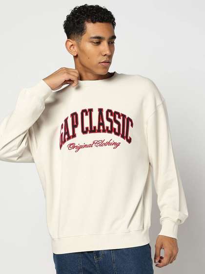 GAP Typographic Logo
                        Print Cotton Round Neck Sweatshirt