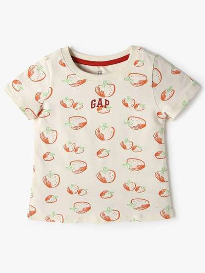 GAP Girls Conversational
                    Printed Round Neck Relaxed Fit Tshirt
