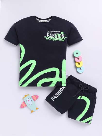 YK X Tinyo Boys Pure
                    Cotton Printed T-shirt with Shorts