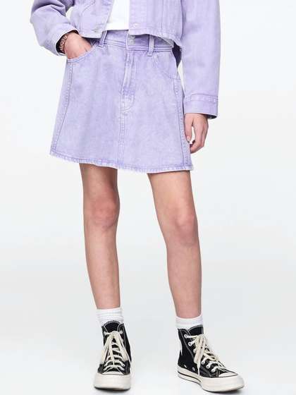 GAP Girls Dyed Lightly
                      Washed Denim A-Line Skirt