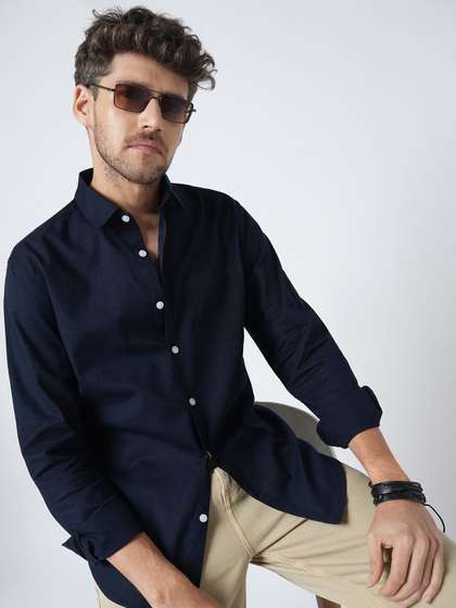 VASTRADO Men Classic
                        Fit Solid Spread Collar Cotton Casual Shirt