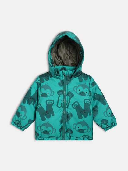 MINI KLUB Boys Graphic
                    Printed Hooded Padded Jacket