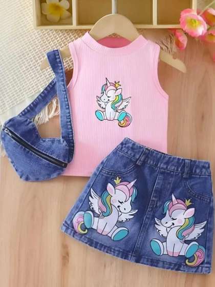 ELPIXIE FASHION Girls
                      Pink Clothing Set