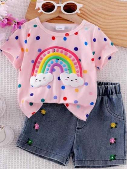 ELPIXIE FASHION Girls
                    Pink Clothing Set