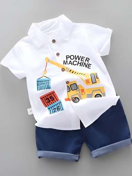 ELPIXIE FASHION Boys
                    White Clothing Set