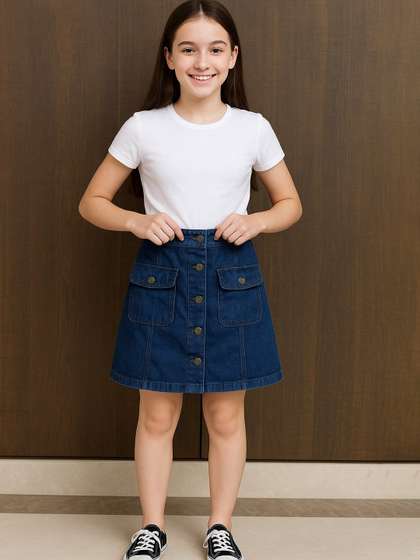 Qitty Girls Trending
                    Fancy A-Line Mini Button Skirt