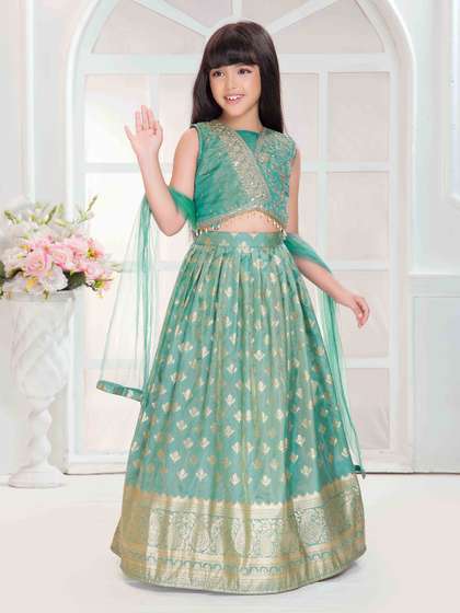 Tiny Kingdom Girls
                      Floral Woven Design Ready To Wear Lehenga With
                      Blouse & Dupatta