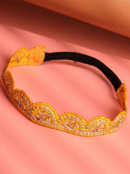 Choko Girls Embroidered
                    Head Band with Metallic Shimmer Edging For Stylish
                    Hairband