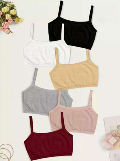 Girls Beginners Non
                        Padded Teenager Full Coverage Cotton Bra