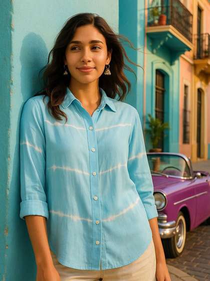 Maaesa Tie & Dyed Casual Shirt