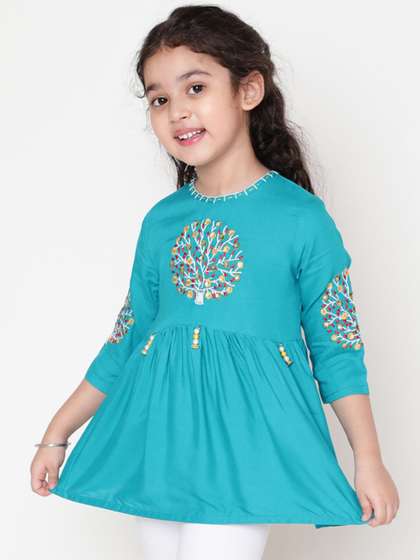 Miss & Chief Girls
                    Floral Embroidered Round Neck Top
