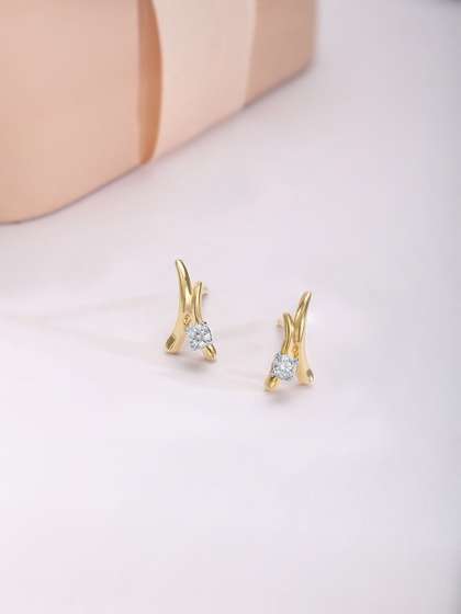 Mia by Tanishq 14
                          KT Gold Petite Flair Diamond Earrings - 1.066
                          g