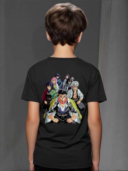 Black Demon Slayer
                      Graphic Print T-Shirt