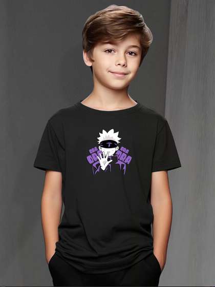 Black Gojo Anime Graphic
                    Print T-Shirt