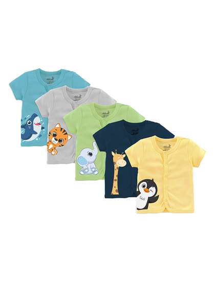 Minicult Infants Pack Of
                    5 Printed Cotton Jhablas JBL_HF_E004_14_P5