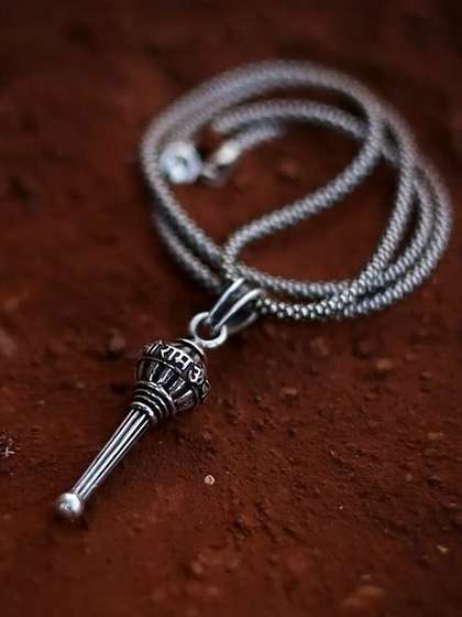 The Roadster Lifestyle
                      Co. Men Rhodium-Plated Contemporary Pendant