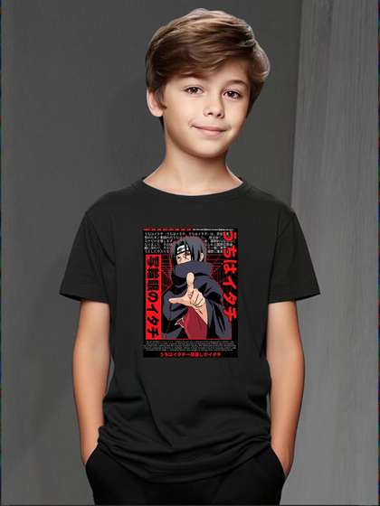 Black Uchiha Anime
                    Graphic Print T-Shirt