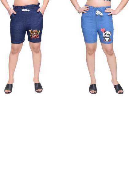 MIRAKSH Girls Blue Shorts