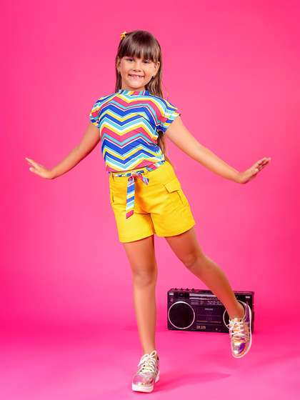 Tiny Girl Girls
                        Striped T-shirt with Shorts