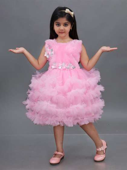 BABY HOME Girls Floral
                    Embellished Fit & Flare Midi Dress