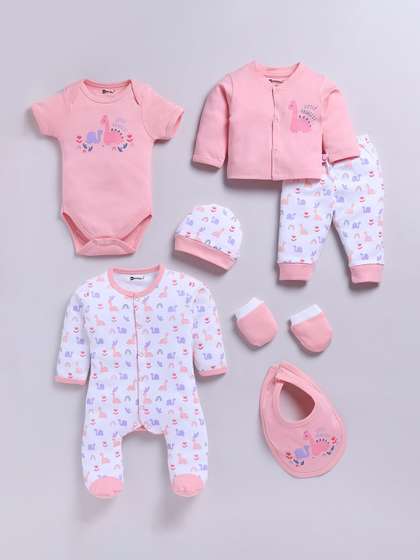MooNKids Infants Printed
                    Cotton Baby Apparel Gift Set