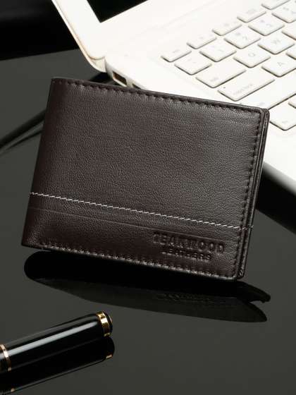 Teakwood Leathers Men
                    Brand Logo Textured Two Fold Wallet
