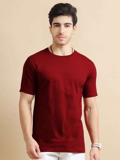 URBANICE Men Solid Round Neck T-shirt